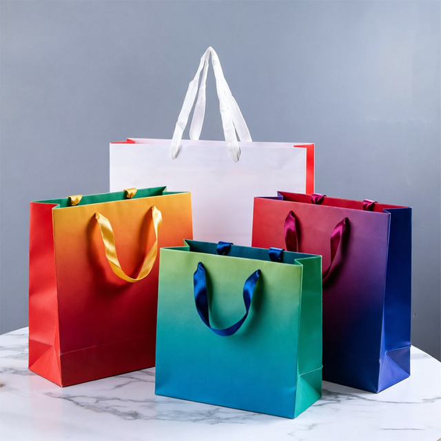 Stylish Custom Printed Rectangle Paper Bags for Gift Giving