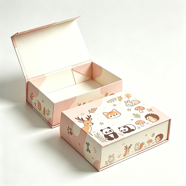 Luxurious Black and Red Magnetic Closure Gift Box with Hot Stamp